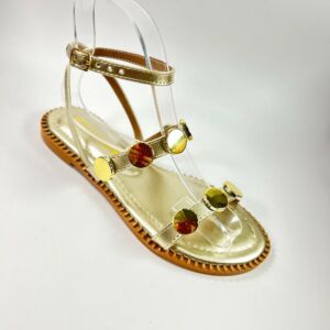 Sandalia Rasteira Feminina – Conforto e Estilo - Dourado Claro